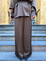 Choc 2 Piece satin pant set