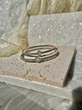 HALO - silver cuff bracelet with clover detail