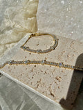 HALO - gold tennis bracelet with marquise diamanté