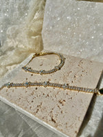 HALO - gold tennis bracelet with marquise diamanté
