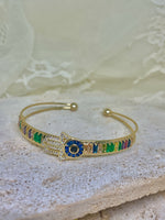 HALO - gold hand of hamsa cuff
