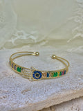 HALO - gold hand of hamsa cuff