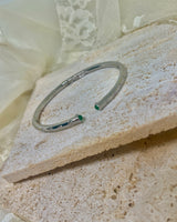 HALO - silver cuff bracelet with clover detail