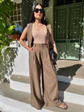 Choc waist coat with wide leg pant