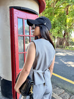 Grey waist coat with wide leg pant
