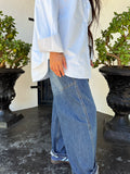 Blue barrel denim