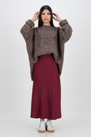 Gabriella satin skirt - burgundy