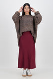 Gabriella satin skirt - burgundy