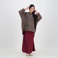 Gabriella satin skirt - burgundy