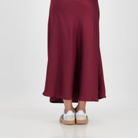 Gabriella satin skirt - burgundy