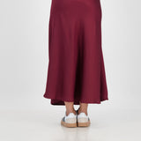 Gabriella satin skirt - burgundy