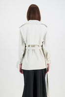 Ivory coat with welt pocket