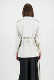 Ivory coat with welt pocket