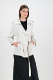Ivory coat with welt pocket