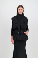 Lindy sleeveless puffer - black