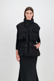 Lindy sleeveless puffer - black