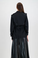 Liquorice coat with welt pocket