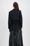 Liquorice coat with welt pocket