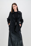 Liquorice coat with welt pocket