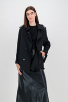 Liquorice coat with welt pocket