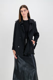 Liquorice coat with welt pocket