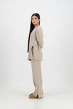Chloe knitted set with rib pant -stone