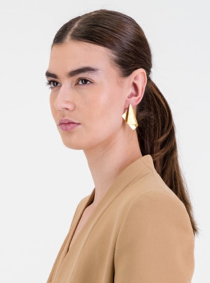 Square Foldover Textured Earring