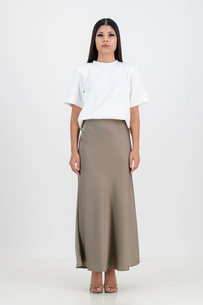 Gabriella satin skirt - grey