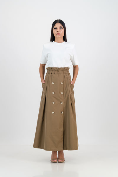 Romy button skirt - pecan
