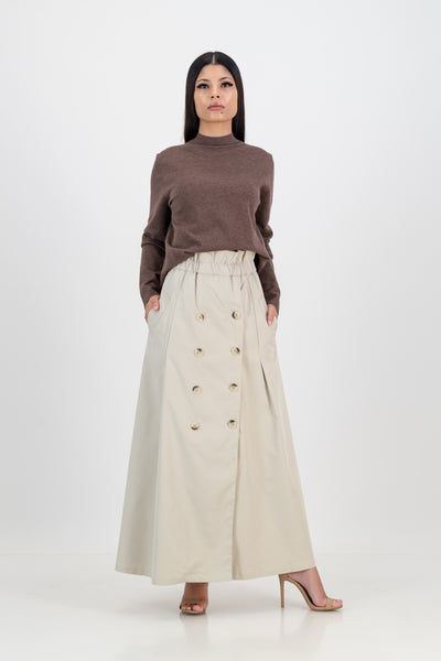 Romy button skirt - ivory