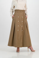 Romy button skirt - pecan