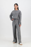 Chloe knitted set with rib pant - slate