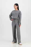 Chloe knitted set with rib pant - slate