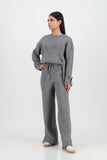Chloe knitted set with rib pant - slate