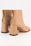 Block heel boot - nude