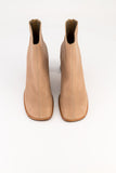 Block heel boot - nude