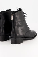 Leather lace-up boot - black