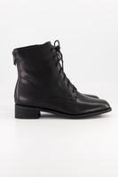 Leather lace-up boot - black