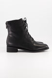 Leather lace-up boot - black