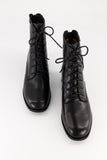 Leather lace-up boot - black