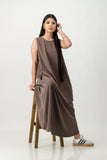 Brown key hole back dress