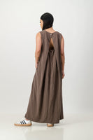 Brown key hole back dress