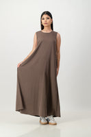 Brown key hole back dress