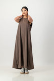 Brown key hole back dress
