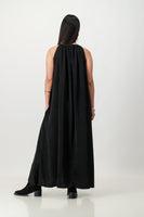 Liquorice satin trapeze dress