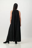 Liquorice satin trapeze dress