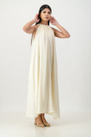 Ivory satin trapeze dress