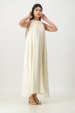 Ivory satin trapeze dress