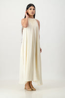 Ivory satin trapeze dress