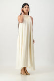 Ivory satin trapeze dress